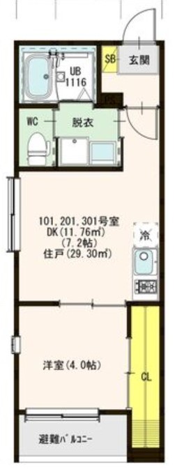 愛知県名古屋市港区津金２（アパート）の賃貸物件の間取り
