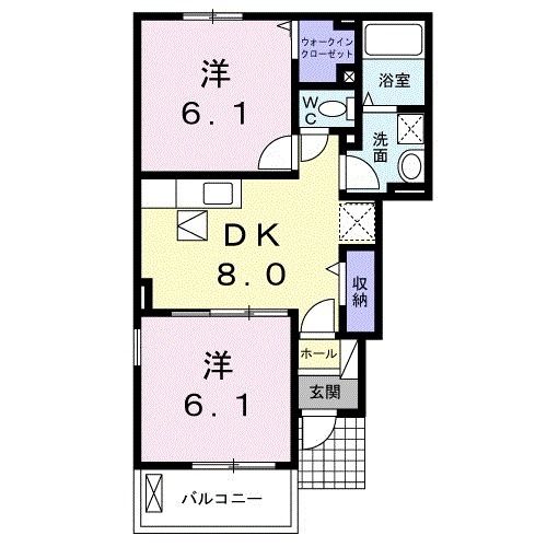 岩国市多田のアパートの間取り