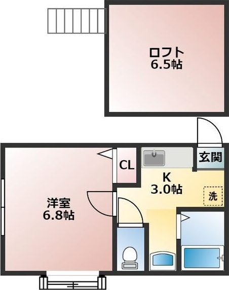 札幌市豊平区中の島二条のアパートの間取り