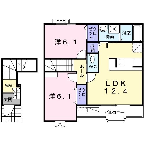 【備前市大内のアパートの間取り】