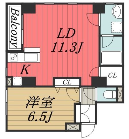 千葉市中央区弁天のマンションの間取り