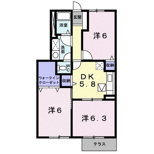 パパイヤプレースＡの間取り