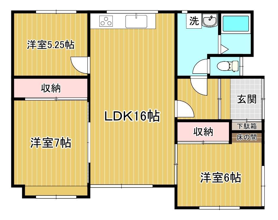 光陽町１８番１棟２戸の間取り