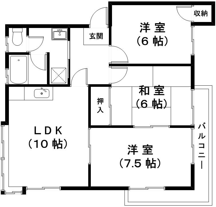 近江八幡市鷹飼町北のアパートの間取り