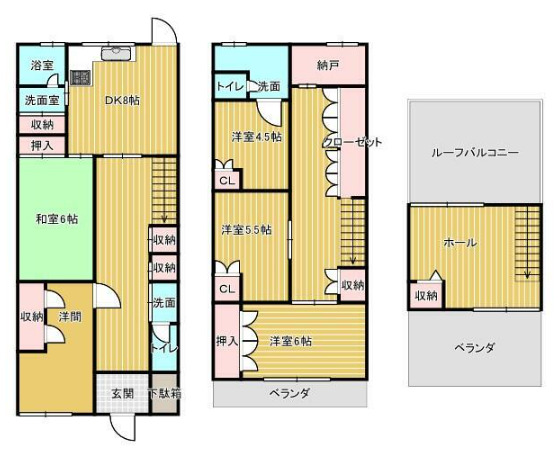 本町貸家の間取り