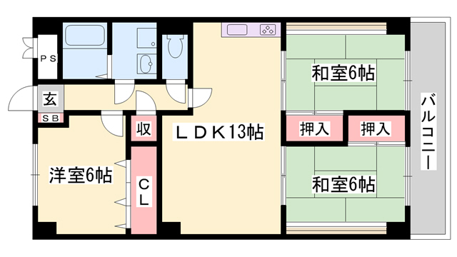 メゾン花北の間取り