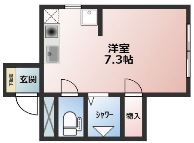 神戸市中央区東川崎町のマンションの間取り