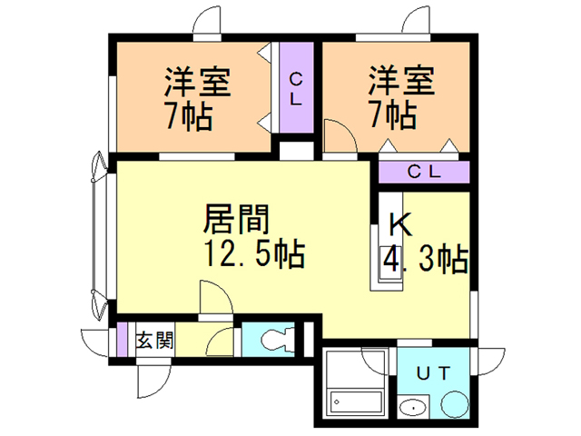 札幌市厚別区厚別南のアパートの間取り