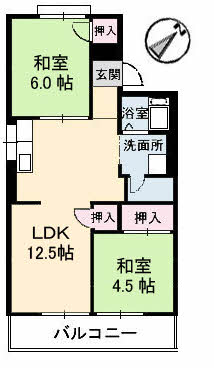 コーポ法内の間取り