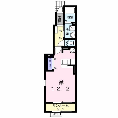 新潟市南区鯵潟のアパートの間取り