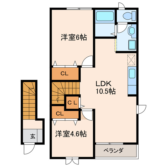 掛川市高瀬のアパートの間取り