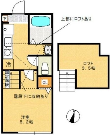 八王子市大塚のアパートの間取り