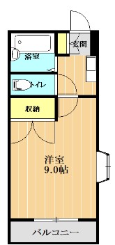 熊本市中央区本山のマンションの間取り