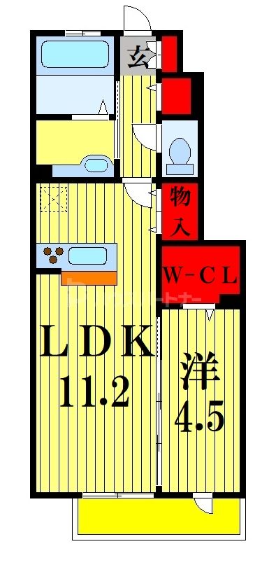 市川市中山のアパートの間取り