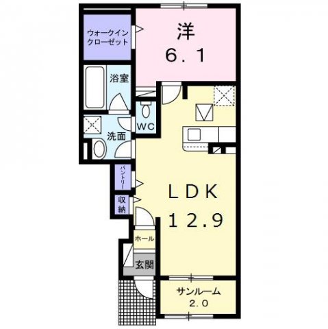 遠賀郡遠賀町遠賀川のアパートの間取り