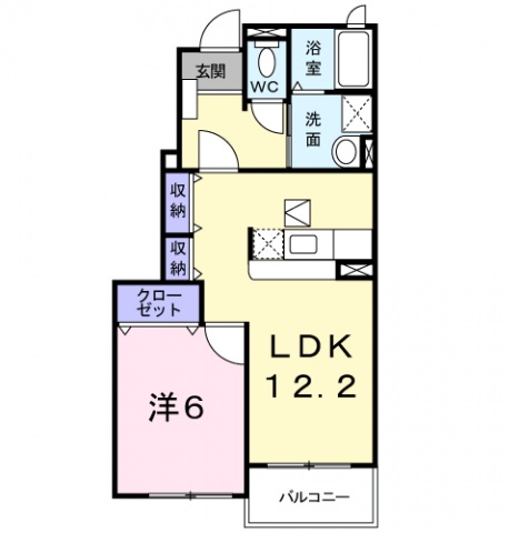 五條市釜窪町のアパートの間取り