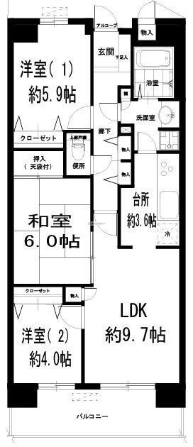 白井市冨士のマンションの間取り