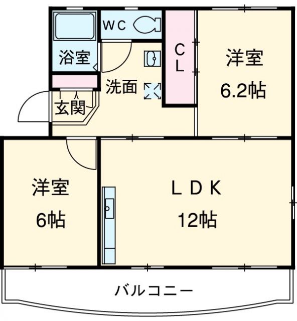 掛川市薗ケ谷のマンションの間取り