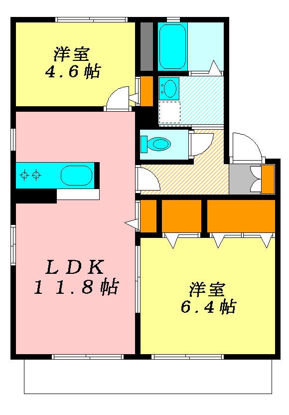 スクェア逆井Ｂの間取り