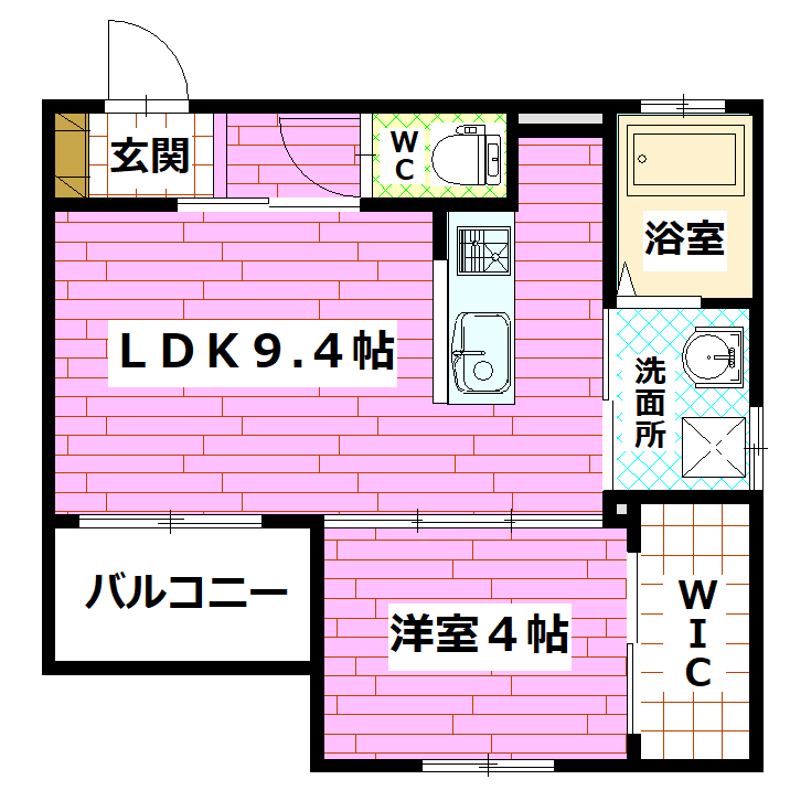 広島市安芸区船越のアパートの間取り