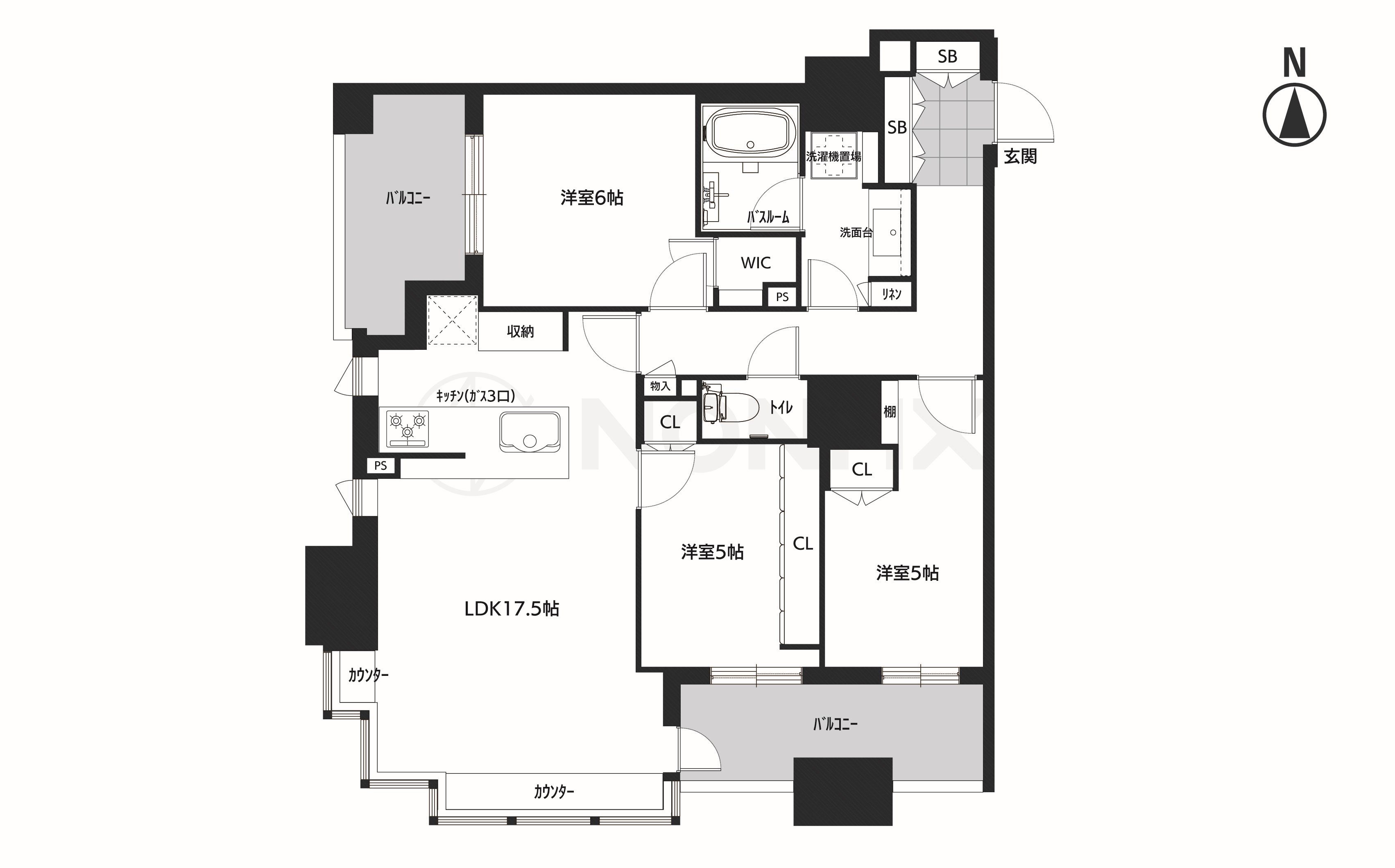 ブランズタワー南堀江の間取り