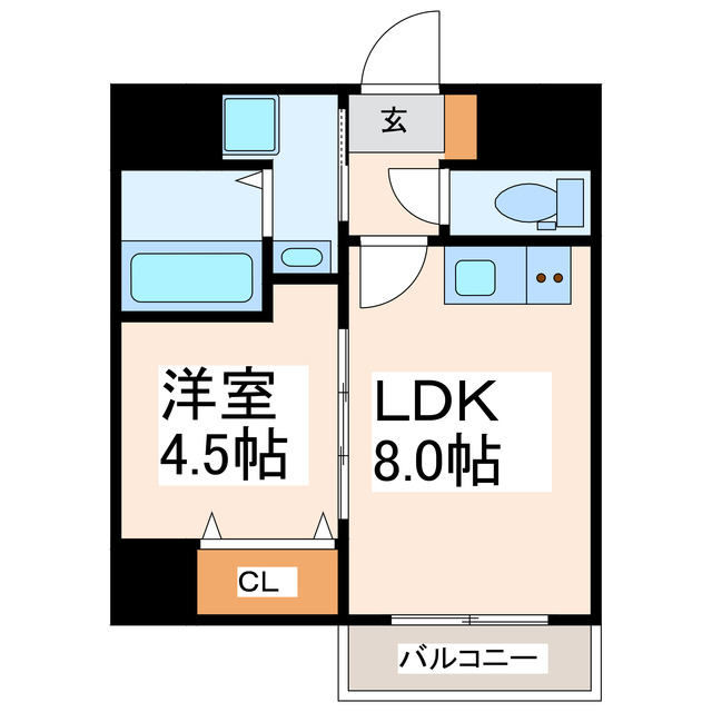 熊本市中央区桜町のマンションの間取り