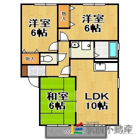 セジュール本鳥栖Ａ棟の間取り