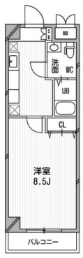 大阪市中央区和泉町のマンションの間取り