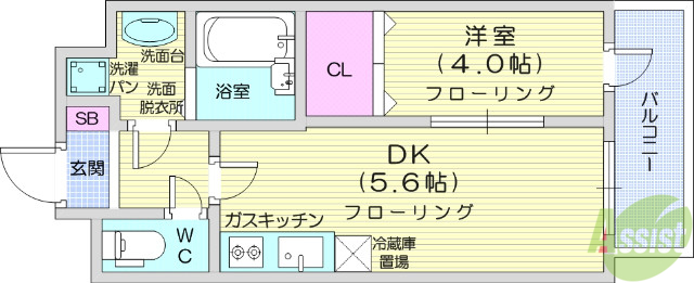 エルスタンザ子平町の間取り