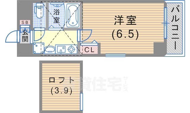 エステムコート神戸県庁前3フィエルテの間取り