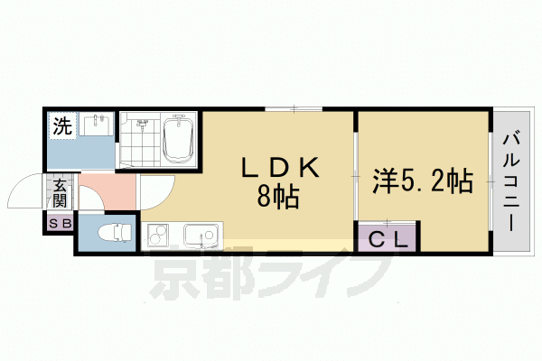 京都市伏見区深草飯食町のマンションの間取り