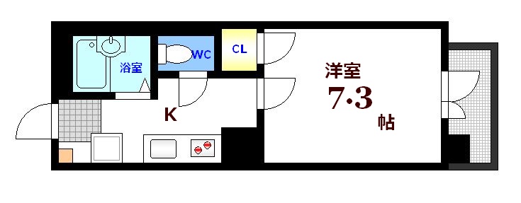 広島市南区的場町のマンションの間取り