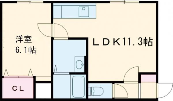 苫小牧市北光町のアパートの間取り