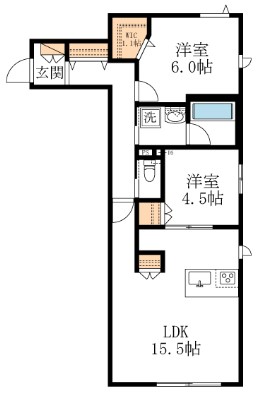 （仮称）三郷市早稲田２丁目メゾンの間取り