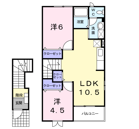 【那珂市菅谷のアパートの間取り】