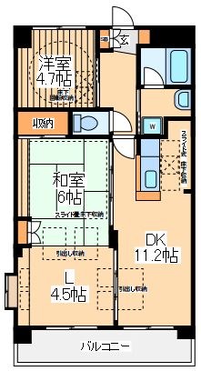 横浜市都筑区北山田のマンションの間取り