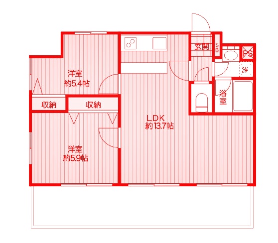 横浜市神奈川区新子安のマンションの間取り