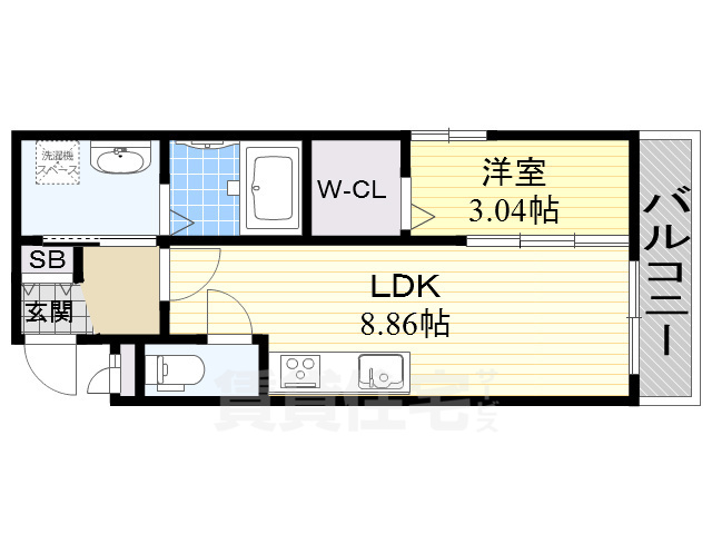 茨木市南春日丘のマンションの間取り