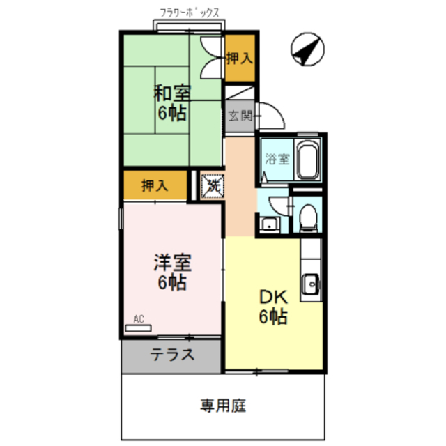 洲本市物部のアパートの間取り