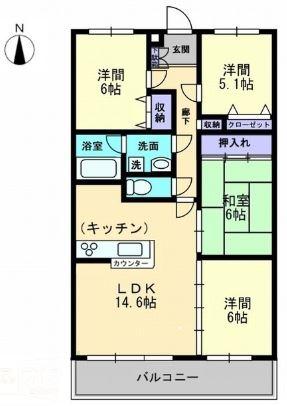 高松市木太町のマンションの間取り