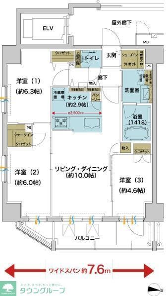 台東区今戸のマンションの間取り