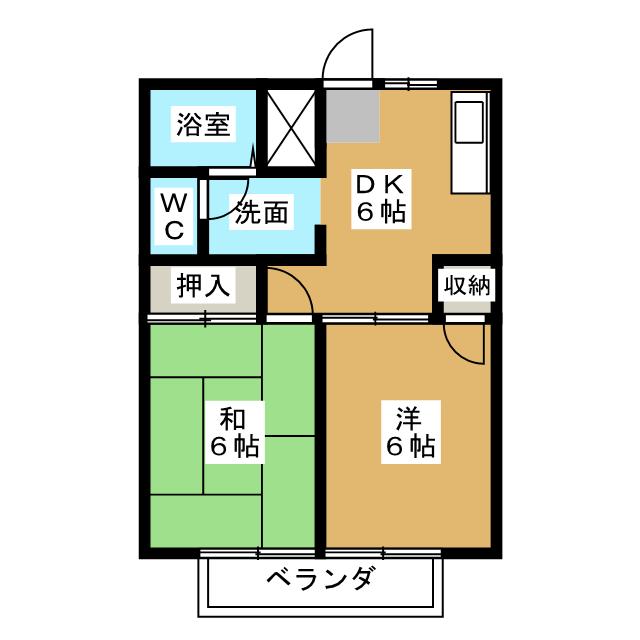 サニーハイツかにらＡ棟の間取り