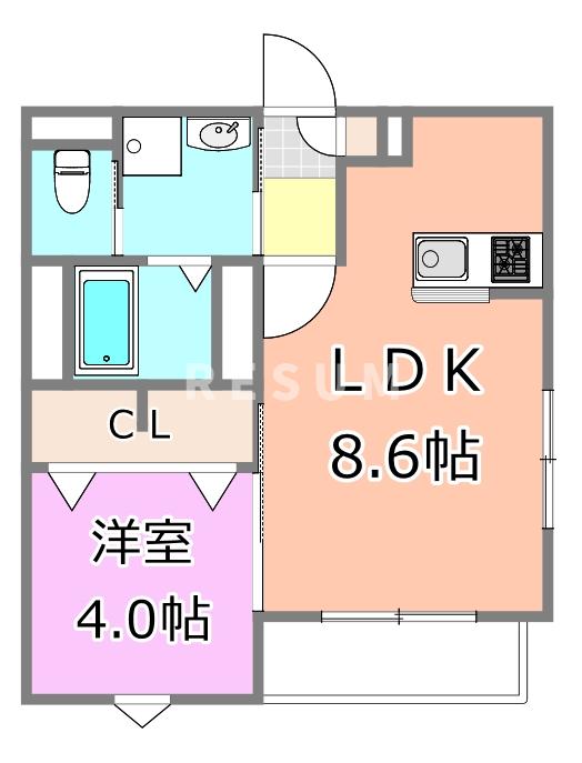 ＪＲ外房線 本千葉駅 徒歩7分 3階建 築1年の間取り写真
