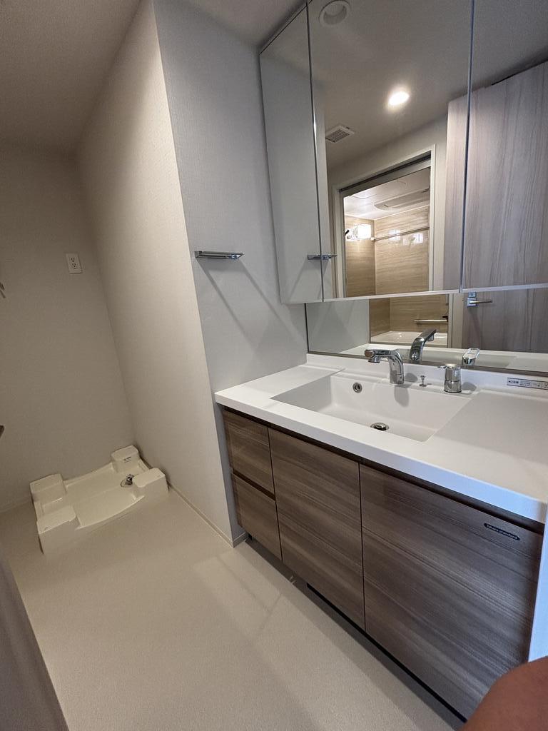 洗面設備　三面鏡付・シャワー付化粧台