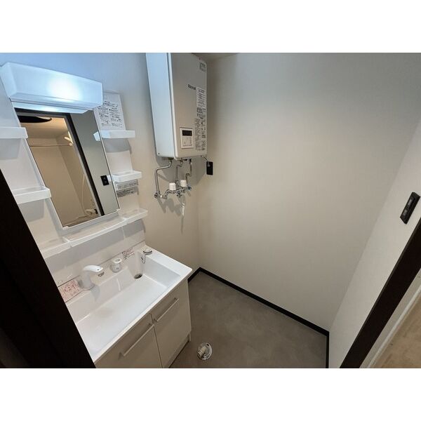洗面設備　独立洗面台、朝の身支度には欠かせません　※概略資料につき現況