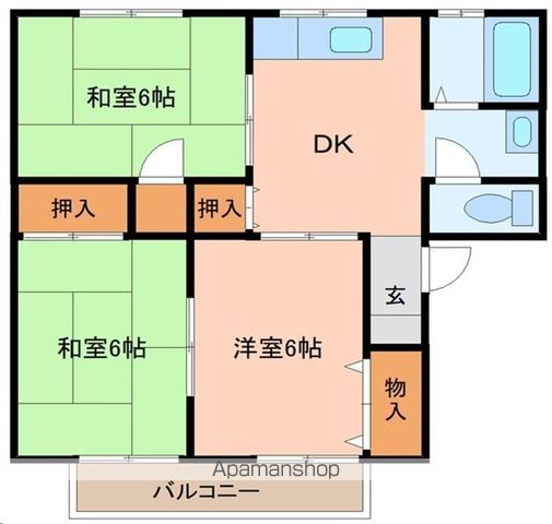 仙台市地下鉄南北線 河原町駅 バス乗車時間：10分 最寄りバス停で下車 徒歩6分 2階建 築27年の間取り写真