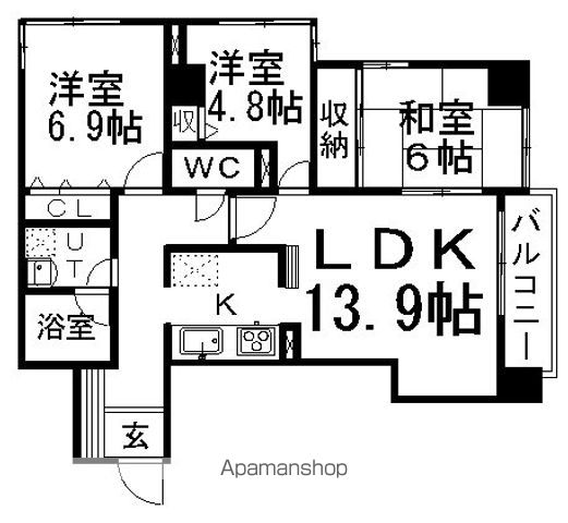 ヴィルヌーブ円山公園の間取り写真