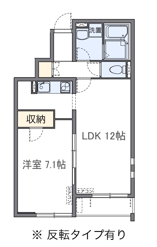 八尾市南小阪合町のアパートの間取り