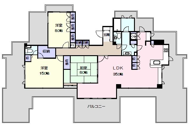 名古屋市東区主税町のマンションの間取り