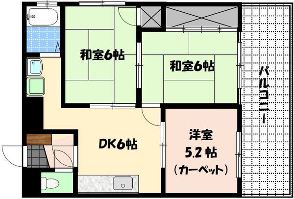 【グランドハイツ勝山の間取り】